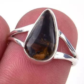 Natural Pietersite Gemstone Handmade 925 Solid Sterling Silver Ring Size 6 u0u87