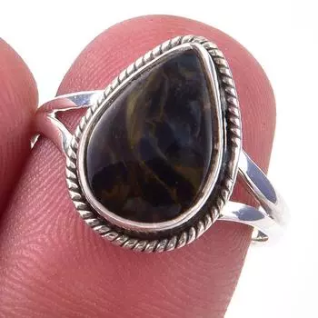 Natural Pietersite Gemstone Handmade 925 Solid Sterling Silver Ring Size 7 v6p91