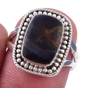Natural Pietersite Gemstone Handmade 925 Solid Sterling Silver Ring Size 6 U9k13