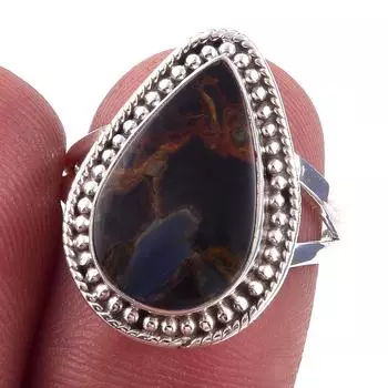 Natural Pietersite Gemstone Handmade 925 Solid Sterling Silver Ring Size 7 Y6J31