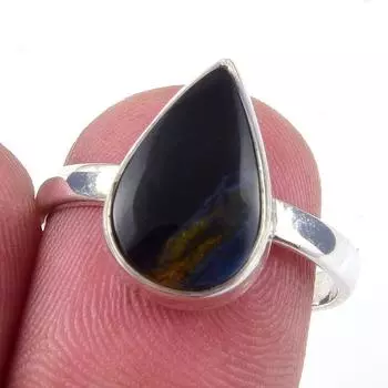 Natural Pietersite Gemstone Handmade 925 Solid Sterling Silver Ring Size 7 d1a85