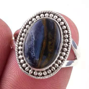 Natural Pietersite Gemstone Handmade 925 Solid Sterling Silver Ring Size 6 k7D65