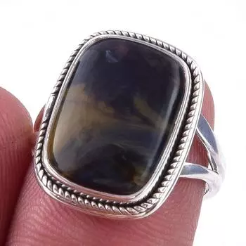 Natural Pietersite Gemstone Handmade 925 Solid Sterling Silver Ring Size 6 e5r64