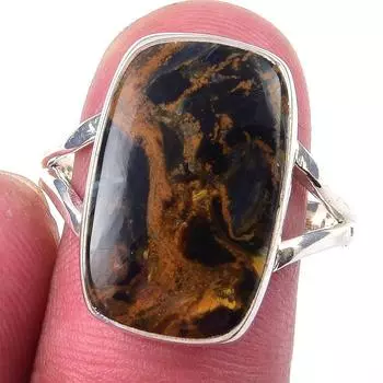 Natural Pietersite Gemstone Handmade 925 Solid Sterling Silver Ring S.9.5 Z3a35