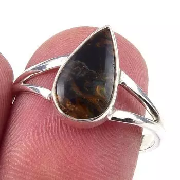 Natural Pietersite Gemstone Handmade 925 Solid Sterling Silver Ring Size 8 O2p76