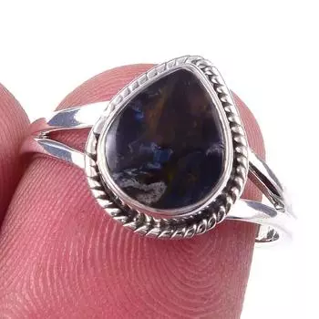 Natural Pietersite Gemstone Handmade 925 Solid Sterling Silver Ring Size 7 p0D33