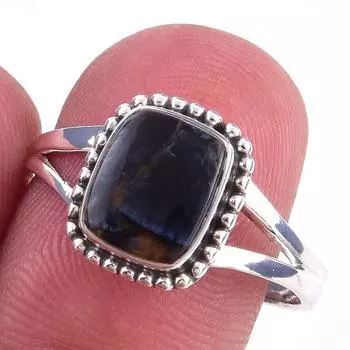 Natural Pietersite Gemstone Handmade 925 Solid Sterling Silver Ring Size 9 j0p70