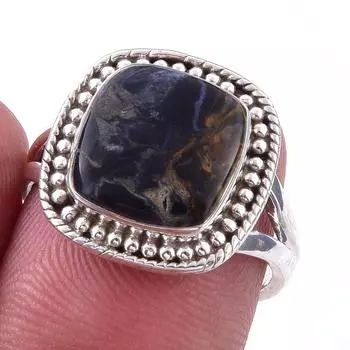 Natural Pietersite Gemstone Handmade 925 Solid Sterling Silver Ring Size 9 n8r74