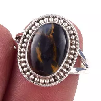 Natural Pietersite Gemstone Handmade 925 Solid Sterling Silver Ring Size 8 N8R44
