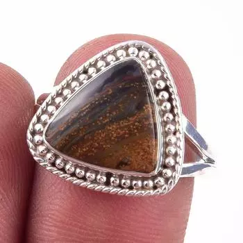 Natural Pietersite Gemstone Handmade 925 Solid Sterling Silver Ring Size 9 z5D35