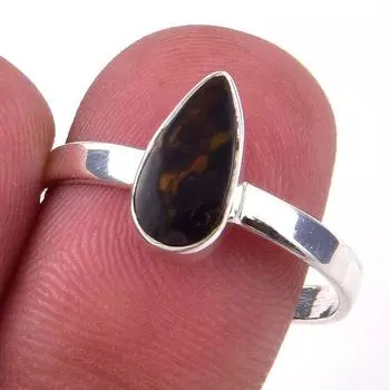 Natural Pietersite Gemstone Handmade 925 Solid Sterling Silver Ring Size 9 q1Y37