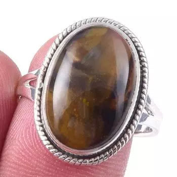 Natural Pietersite Gemstone Handmade 925 Solid Sterling Silver Ring Size 8 v4r67