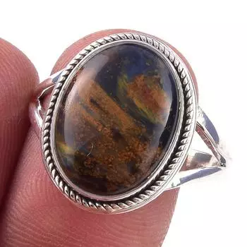 Natural Pietersite Gemstone Handmade 925 Solid Sterling Silver Ring Size 6 R1a39