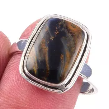 Natural Pietersite Gemstone Handmade 925 Solid Sterling Silver Ring Size 9 R7N32
