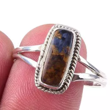 Natural Pietersite Gemstone Handmade 925 Solid Sterling Silver Ring Size 10 D4y98