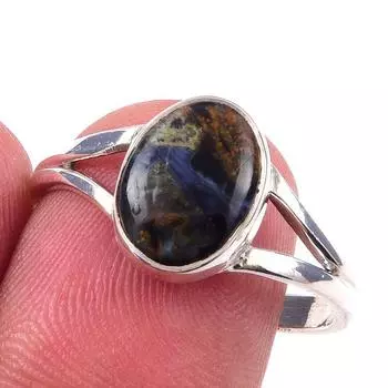 Natural Pietersite Gemstone Handmade 925 Solid Sterling Silver Ring Size 9 h3J01