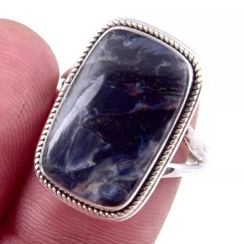 Natural Pietersite Gemstone Handmade 925 Solid Sterling Silver Ring S.8.5 P2D48