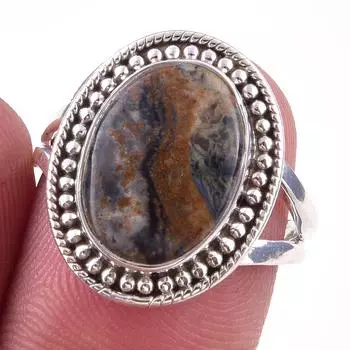 Natural Pietersite Gemstone Handmade 925 Solid Sterling Silver Ring Size 7 j4P15