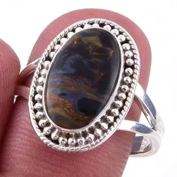 Natural Pietersite Gemstone Handmade 925 Solid Sterling Silver Ring S.8.5 j6o46