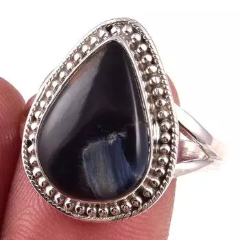 Natural Pietersite Gemstone Handmade 925 Solid Sterling Silver Ring S.9.5 p4a98