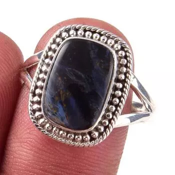 Natural Pietersite Gemstone Handmade 925 Solid Sterling Silver Ring S.9.5 o8O34