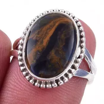 Natural Pietersite Gemstone Handmade 925 Solid Sterling Silver Ring Size 6 Q5g29
