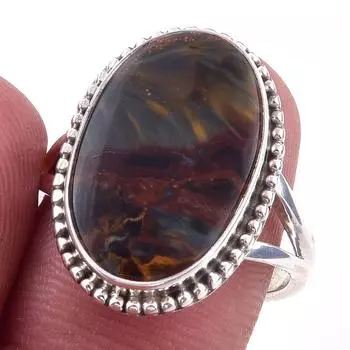 Natural Pietersite Gemstone Handmade 925 Solid Sterling Silver Ring Size 8 u8n17