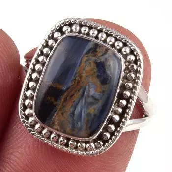 Natural Pietersite Gemstone Handmade 925 Solid Sterling Silver Ring Size 6 c0S51