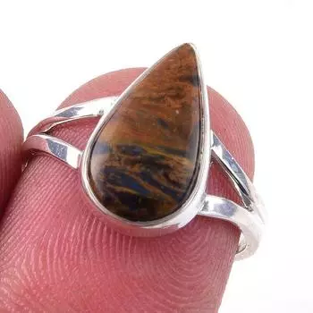 Natural Pietersite Gemstone Handmade 925 Solid Sterling Silver Ring Size 6 m1T54