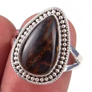 Natural Pietersite Gemstone Handmade 925 Solid Sterling Silver Ring Size 7 S9o32