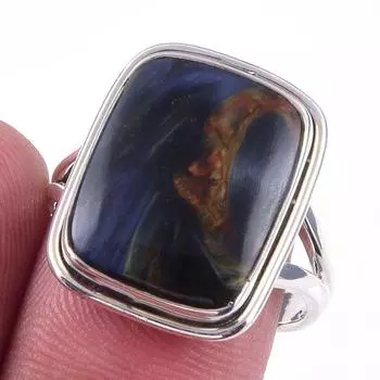 Natural Pietersite Gemstone Handmade 925 Solid Sterling Silver Ring Size 8 Y6Q54