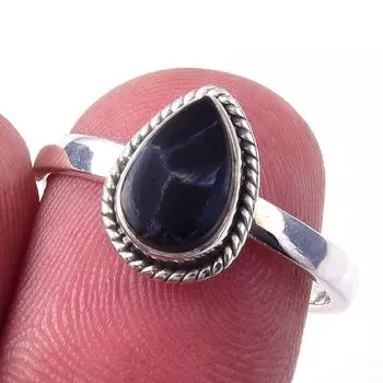 Natural Pietersite Gemstone Handmade 925 Solid Sterling Silver Ring Size 7 v0Y34