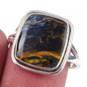 Natural Pietersite Gemstone Handmade 925 Solid Sterling Silver Ring Size 8 d9P55