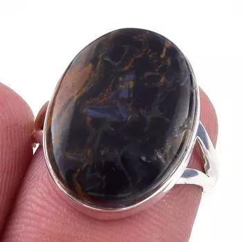 Natural Pietersite Gemstone Handmade 925 Solid Sterling Silver Ring Size 6 j0l98
