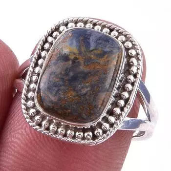 Natural Pietersite Gemstone Handmade 925 Solid Sterling Silver Ring S.7.5 u6m89