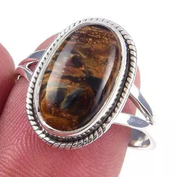 Natural Pietersite Gemstone Handmade 925 Solid Sterling Silver Ring Size 9 V9v84