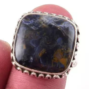 Natural Pietersite Gemstone Handmade 925 Solid Sterling Silver Ring Size 8 Y2Q21