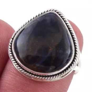 Natural Pietersite Gemstone Handmade 925 Solid Sterling Silver Ring Size 6 W8V58