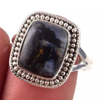 Natural Pietersite Gemstone Handmade 925 Solid Sterling Silver Ring Size 8 c9m80