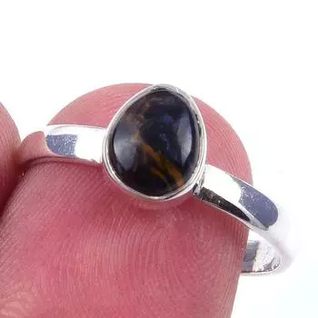 Natural Pietersite Gemstone Handmade 925 Solid Sterling Silver Ring Size 8 K0R81
