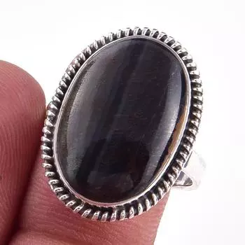 Natural Pietersite Gemstone Handmade 925 Solid Sterling Silver Ring Size 9 N7v60