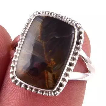 Natural Pietersite Gemstone Handmade 925 Solid Sterling Silver Ring Size 6 z0C06