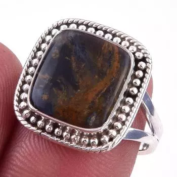Natural Pietersite Gemstone Handmade 925 Solid Sterling Silver Ring Size 7 B8k47