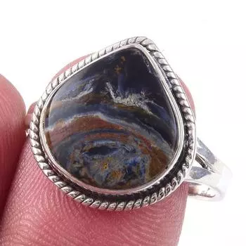 Natural Pietersite Gemstone Handmade 925 Solid Sterling Silver Ring Size 9 o5d16