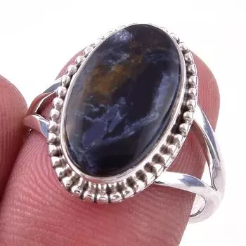 Natural Pietersite Gemstone Handmade 925 Solid Sterling Silver Ring Size 7 Q0j03