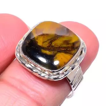 Natural Pietersite Gemstone Handmade 925 Solid Sterling Silver Ring Size 8 n3Z55