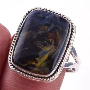 Natural Pietersite Gemstone Handmade 925 Solid Sterling Silver Ring Size 9 P0W53