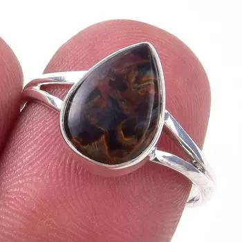 Natural Pietersite Gemstone Handmade 925 Solid Sterling Silver Ring Size 8 m0h25