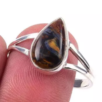 Natural Pietersite Gemstone Handmade 925 Solid Sterling Silver Ring S.9.5 t3r86