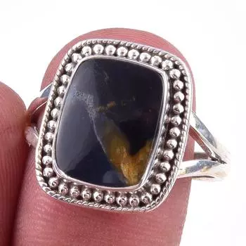 Natural Pietersite Gemstone Handmade 925 Solid Sterling Silver Ring S.8.5 d0F90